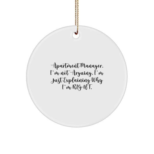 Apartment Manager Keepsake Christmas Ornament for Him Gift - Image 1
