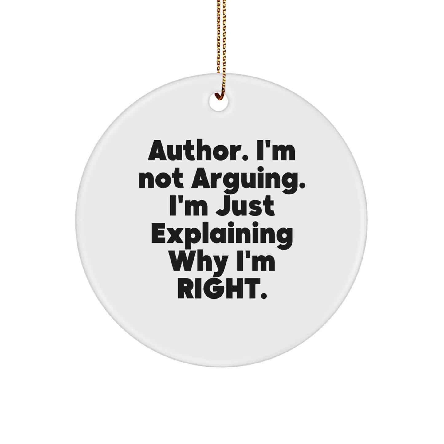 Funny Author Circle Ornaments Gifts from Friends and Family, Unique Christmas Decorations for Men, Women, Author Enthusiasts - Image 1