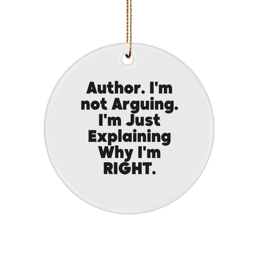 Funny Author Circle Ornaments Gifts from Friends and Family, Unique Christmas Decorations for Men, Women, Author Enthusiasts - Image 1