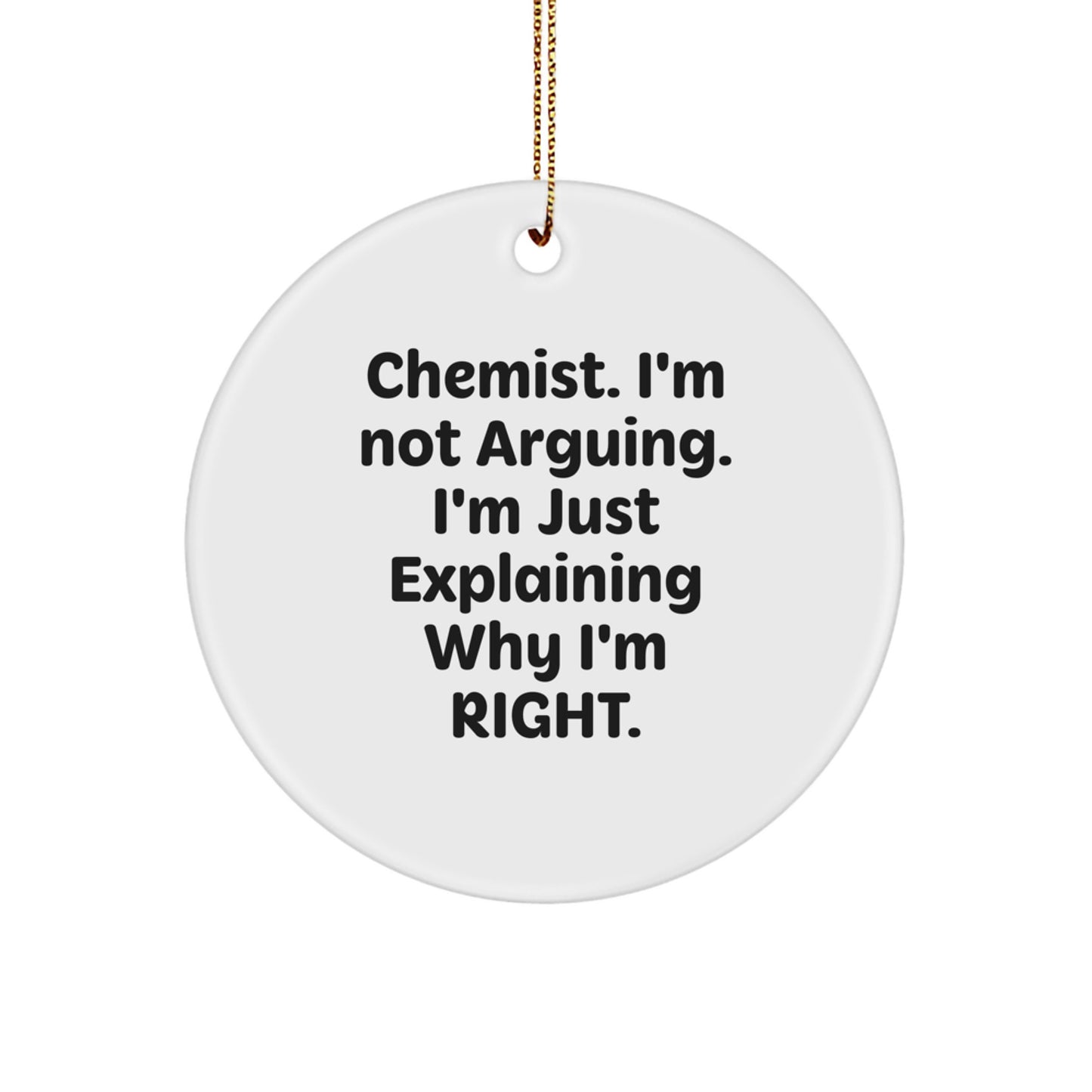 Cheerful Chemist Circle Ornament for Roommates Memento Christmas Gift - Image 1