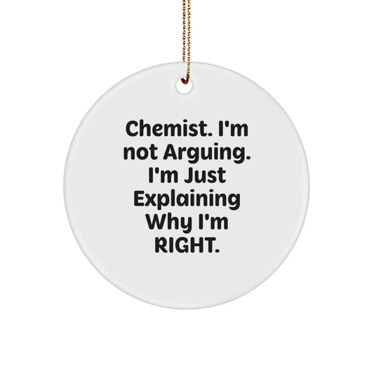 Cheerful Chemist Circle Ornament for Roommates Memento Christmas Gift - Image 1