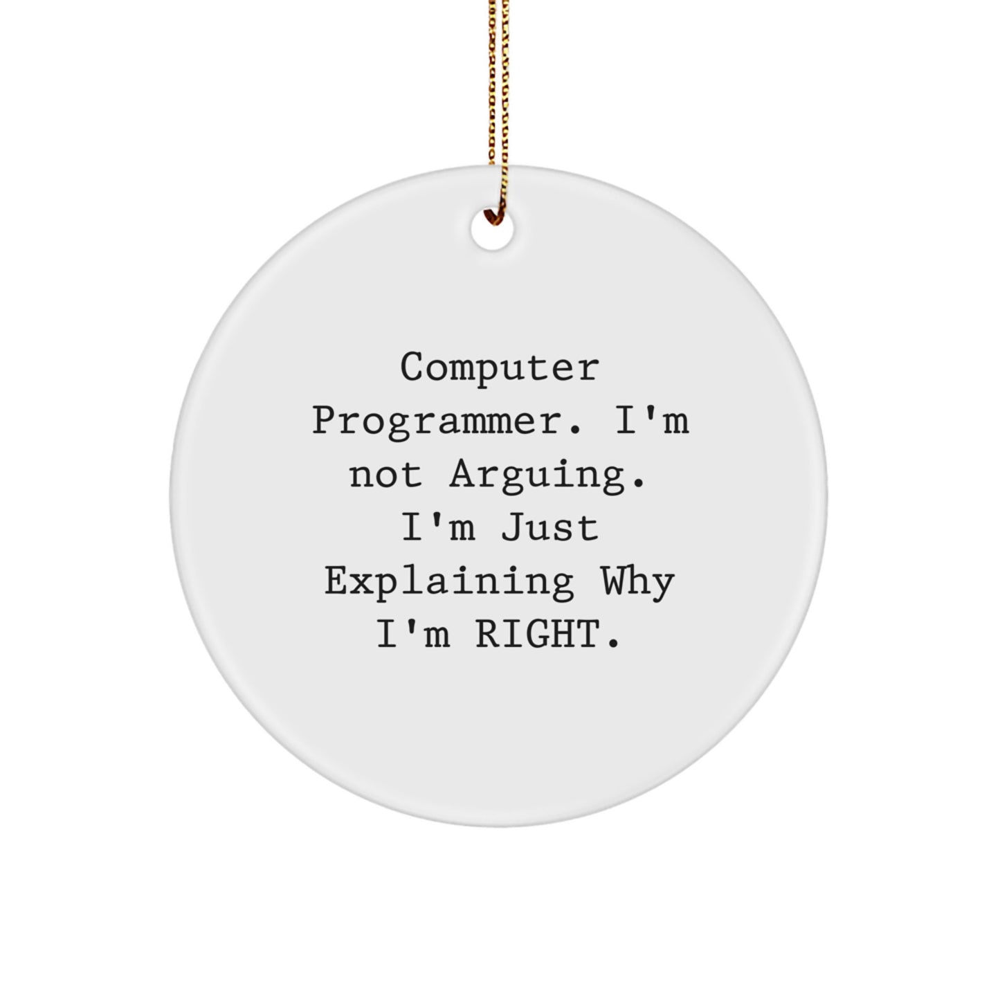 Funny Computer Programmer Gifts, Circle Ornament for Men, Gifts from Friends, Perfect for Computer Programmer Men, Christmas Unique Ornaments - Image 1