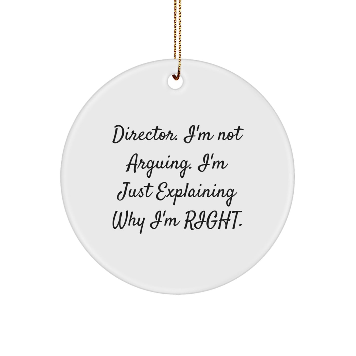Funny Director Quotes Circle Ornament Gifts from Friends and Family, Unique Christmas Ornaments for Directors Men Women - Image 1