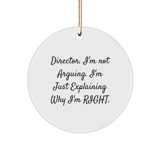 Funny Director Quotes Circle Ornament Gifts from Friends and Family, Unique Christmas Ornaments for Directors Men Women - Image 1