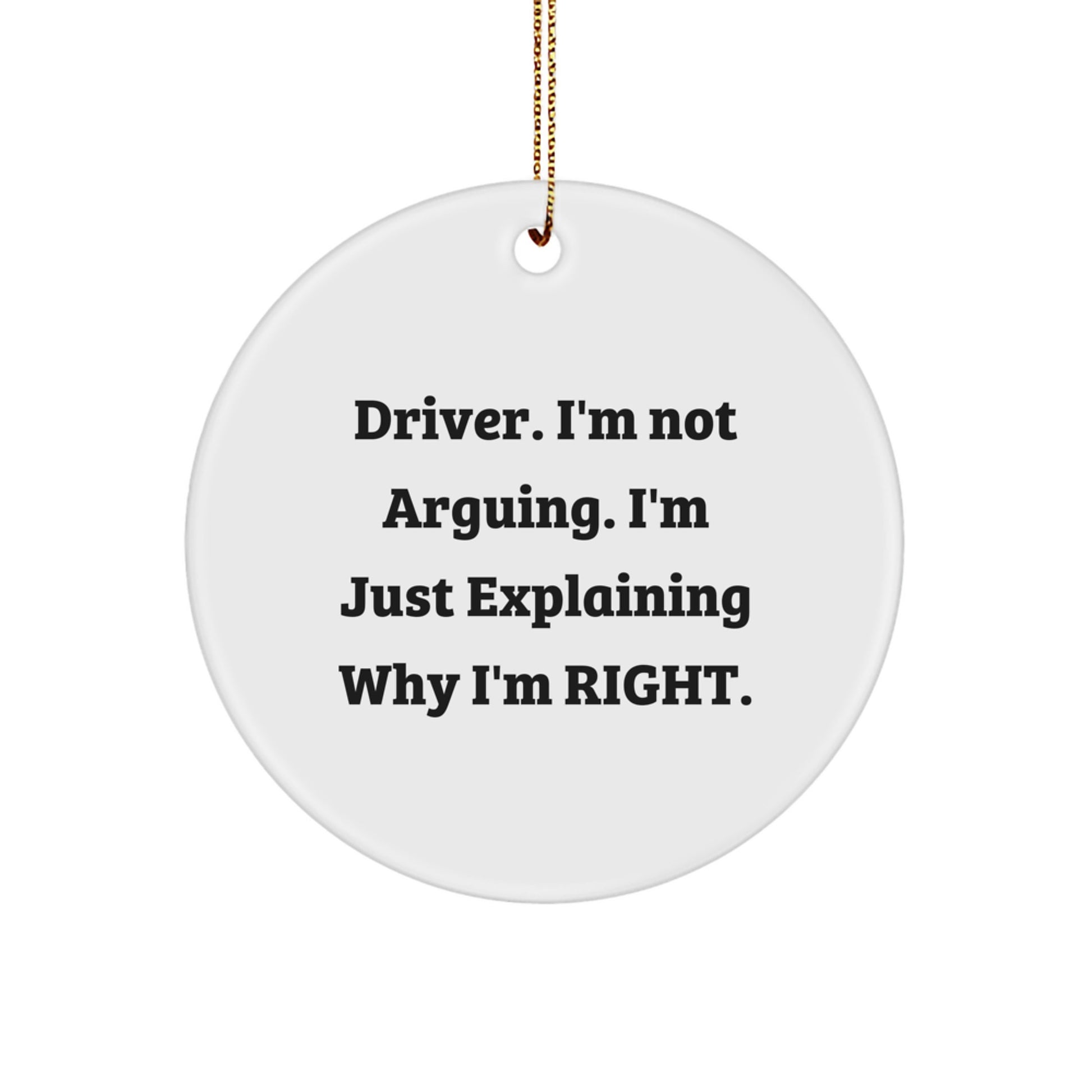 Funny Driver Gifts for Men, Driver Circle Ornament with Inspirational Quote - Christmas Unique Gifts from Friends - Image 1
