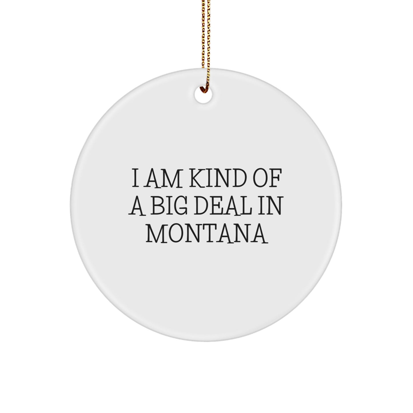 Funny Montana Circle Ornament Gifts for Men from Montana Friends, Unique Christmas Decor, I Am Kind Of A Prime Selection In Montana - Image 1