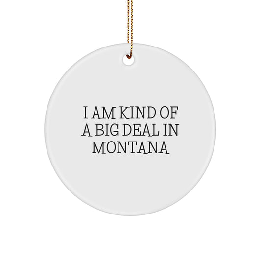 Funny Montana Circle Ornament Gifts for Men from Montana Friends, Unique Christmas Decor, I Am Kind Of A Prime Selection In Montana - Image 1