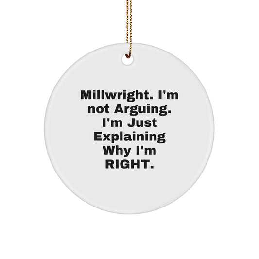 Funny Millwright Circle Ornaments Gifts from Men, Women, Friends for Millwright, Men, Women, Coworkers, Christmas Unique Gifts - Image 1