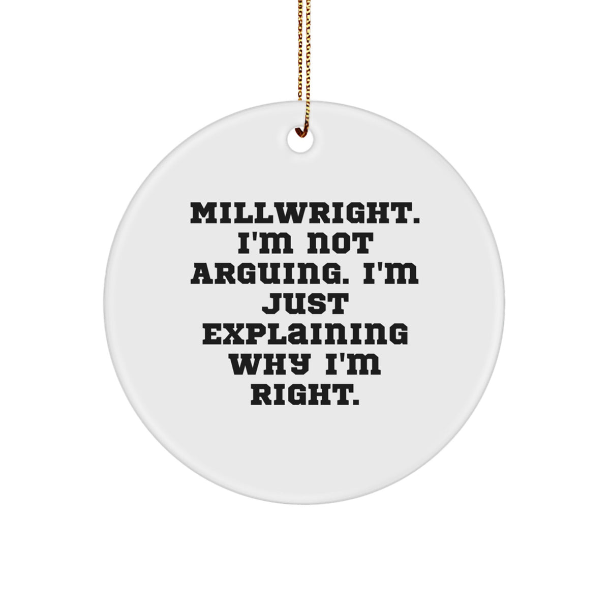 Christmas Unique Gift Ornament for Her Millwright Humor Bright Present - Image 1