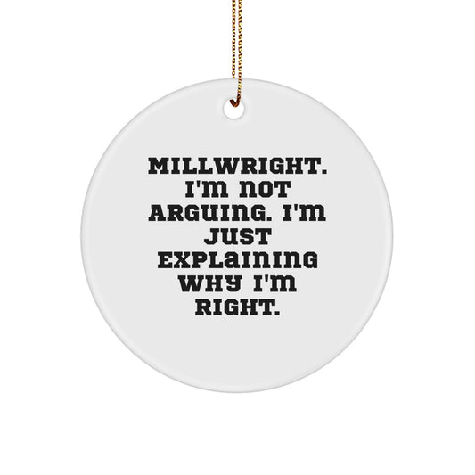 Christmas Unique Gift Ornament for Her Millwright Humor Bright Present - Image 1