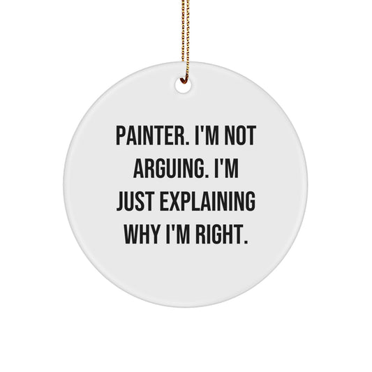 Christmas Gift for Her Painter Circle Ornament Present - Image 1