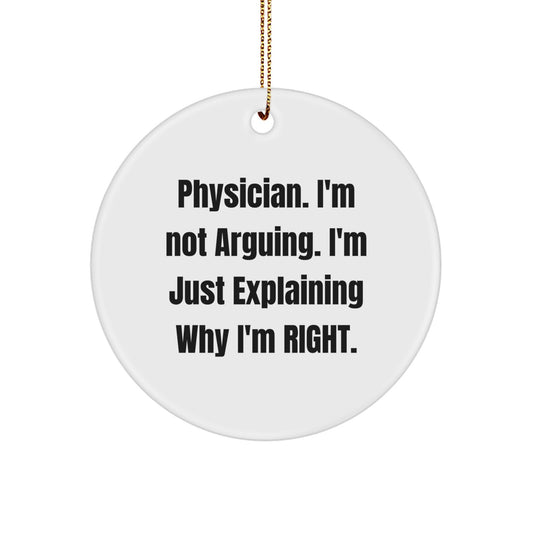 Funny Physician Gifts, Unique Circle Ornament for Men, Friends, Physician Christmas Unique Gifts from Family - Image 1