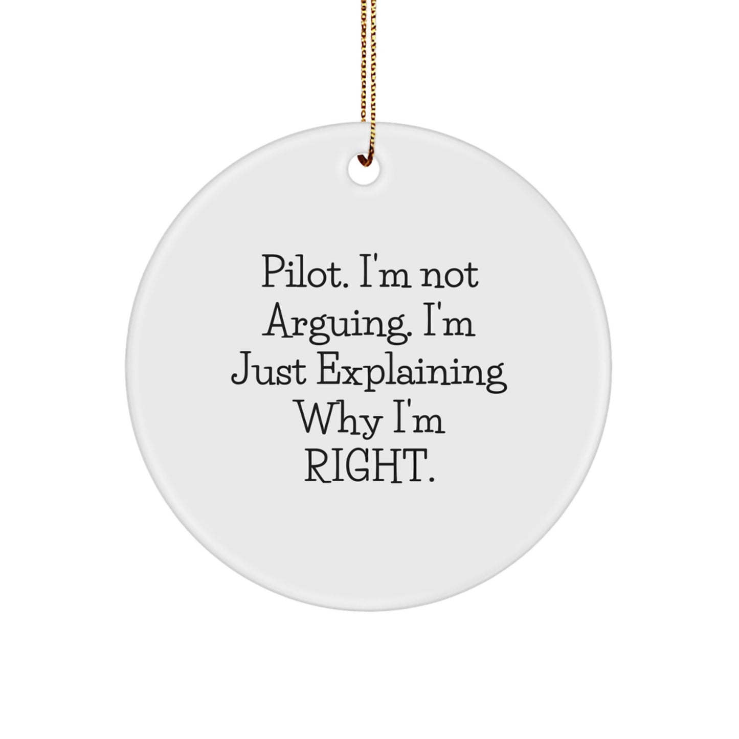 Sassy Pilot Circle Ornament for Friends Christmas Gift - Image 1