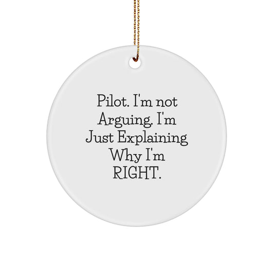 Sassy Pilot Circle Ornament for Friends Christmas Gift - Image 1