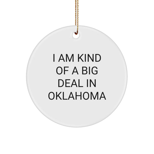 Oklahoma Funny Circle Ornaments For Men Gifts From Family - I Am Kind Of A Prime Selection In Oklahoma - Image 1
