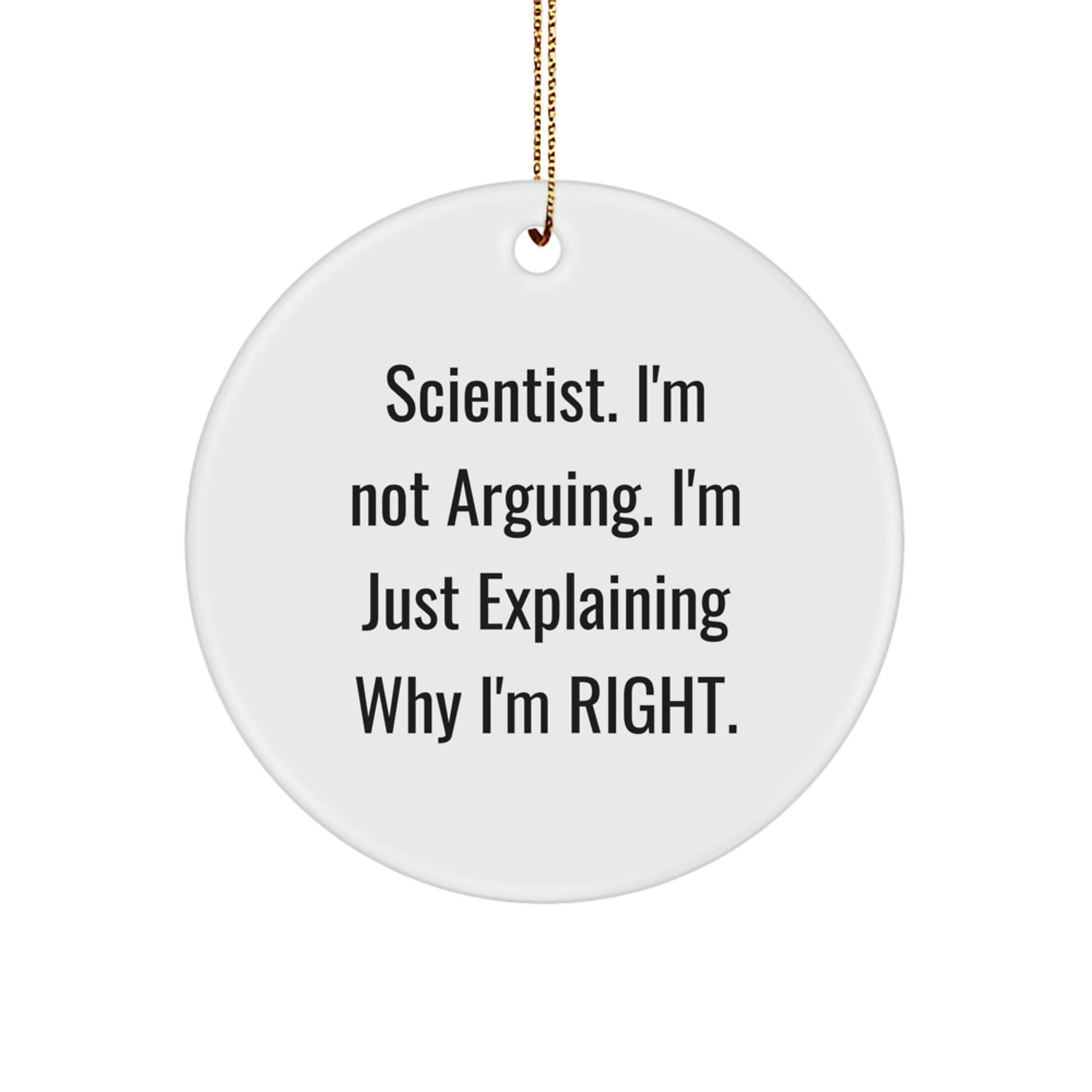 Funny Scientist Circle Ornament Gifts for Men Friends Family from Coworkers - Scientist I'm Not Arguing Gifts Christmas Unique - Image 1