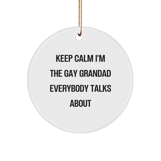 Funny Grandad Circle Ornament Gifts for Grandad from Family Men Women Friends at Christmas Unique Gifts - Image 1