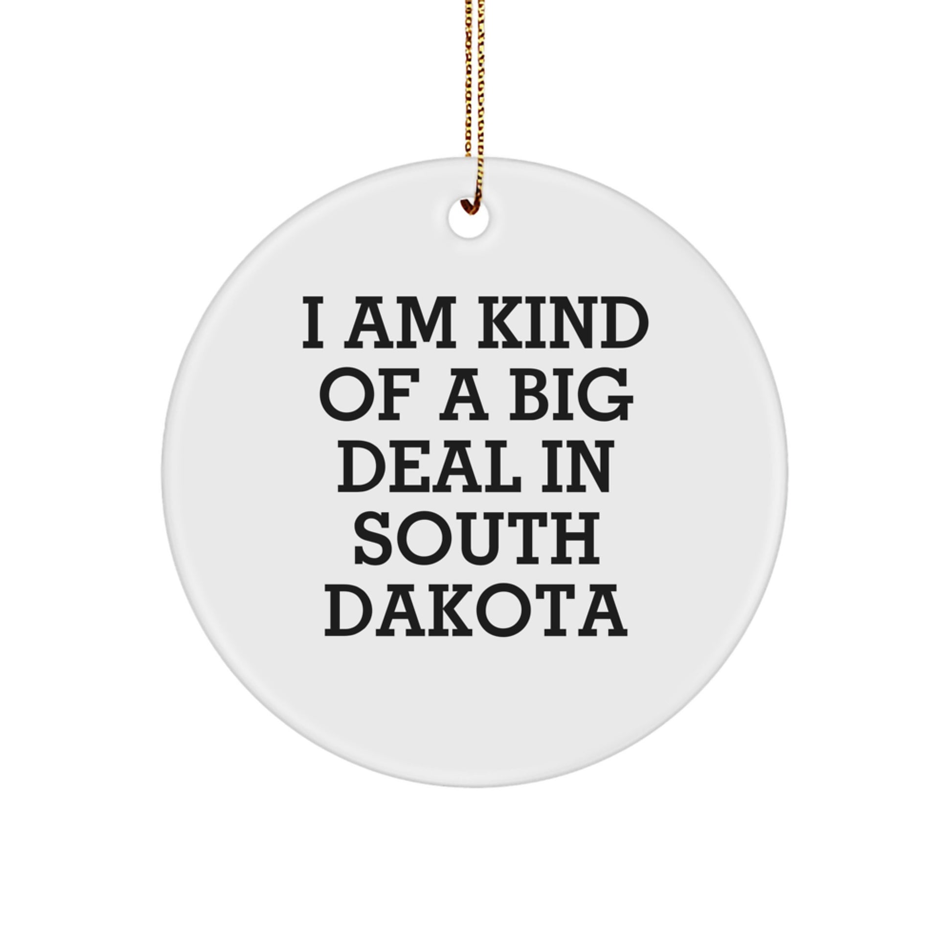South Dakota Fun Gifts, Circle Ornament, I'm Kind Of A Prime Selection In South Dakota, Christmas Unique Presents for South Dakota Lovers - Image 1