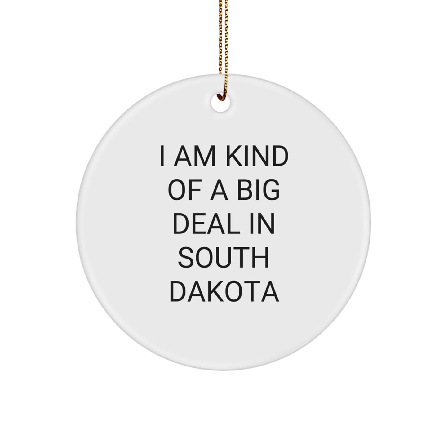 Unique South Dakota Gifts from Friends, Family, or Coworkers - I Am Kind Of A Prime Selection In South Dakota Christmas Circle Ornament - Image 1