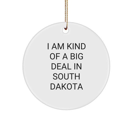 Unique South Dakota Gifts from Friends, Family, or Coworkers - I Am Kind Of A Prime Selection In South Dakota Christmas Circle Ornament - Image 1