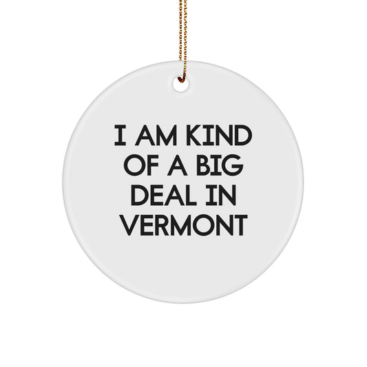 Funny Vermont Gifts from Friends and Family, Unique Circle Ornament for Christmas, I Am Kind Of A Prime Selection In Vermont - Image 1