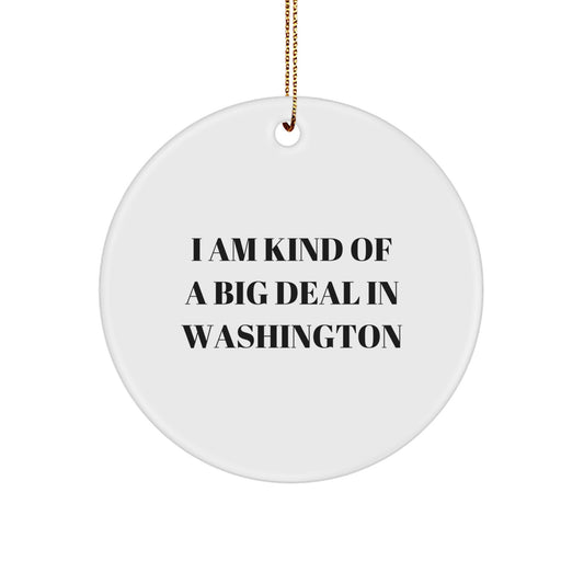 Funny Washington Gifts, I Am Kind Of A Prime Selection In Washington Circle Ornament, Christmas Unique Gifts for Men Women Friends Family - Image 1