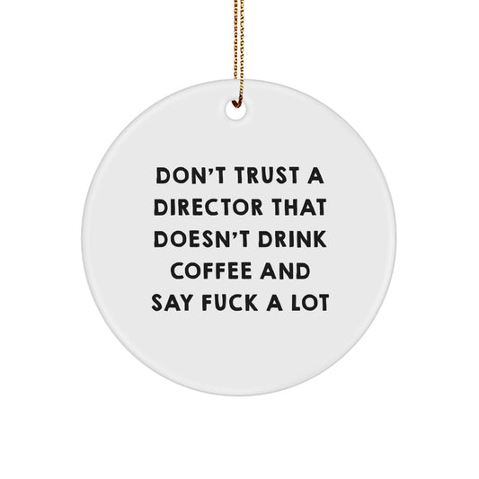 Director Keepsake Christmas Ornament for Him Gift Coffee & Cussing - Image 1
