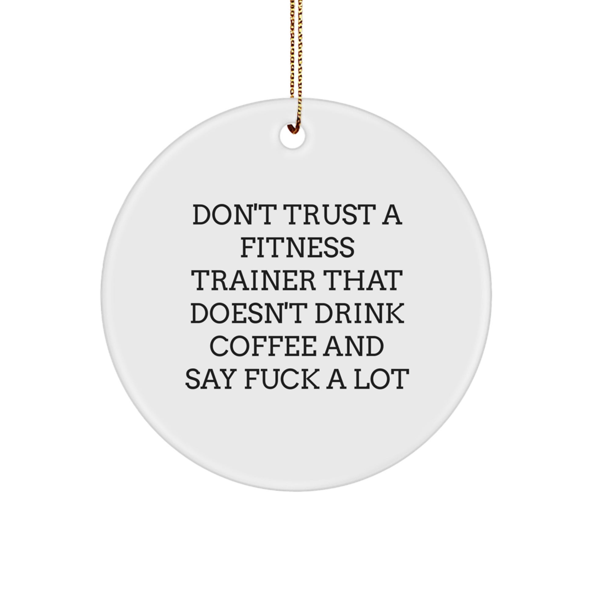 Funny Fitness Trainer Quotes Circle Ornament Gifts from Friends, Coworkers, Family - Unique Christmas Unique Gifts for Men, Women, Fitness Trainers, Christmas Decorations - Image 1