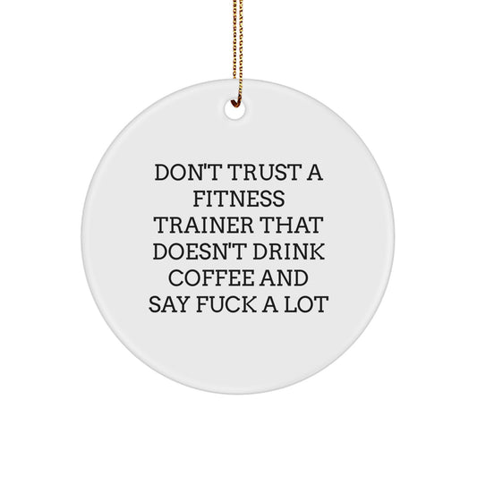 Funny Fitness Trainer Quotes Circle Ornament Gifts from Friends, Coworkers, Family - Unique Christmas Unique Gifts for Men, Women, Fitness Trainers, Christmas Decorations - Image 1