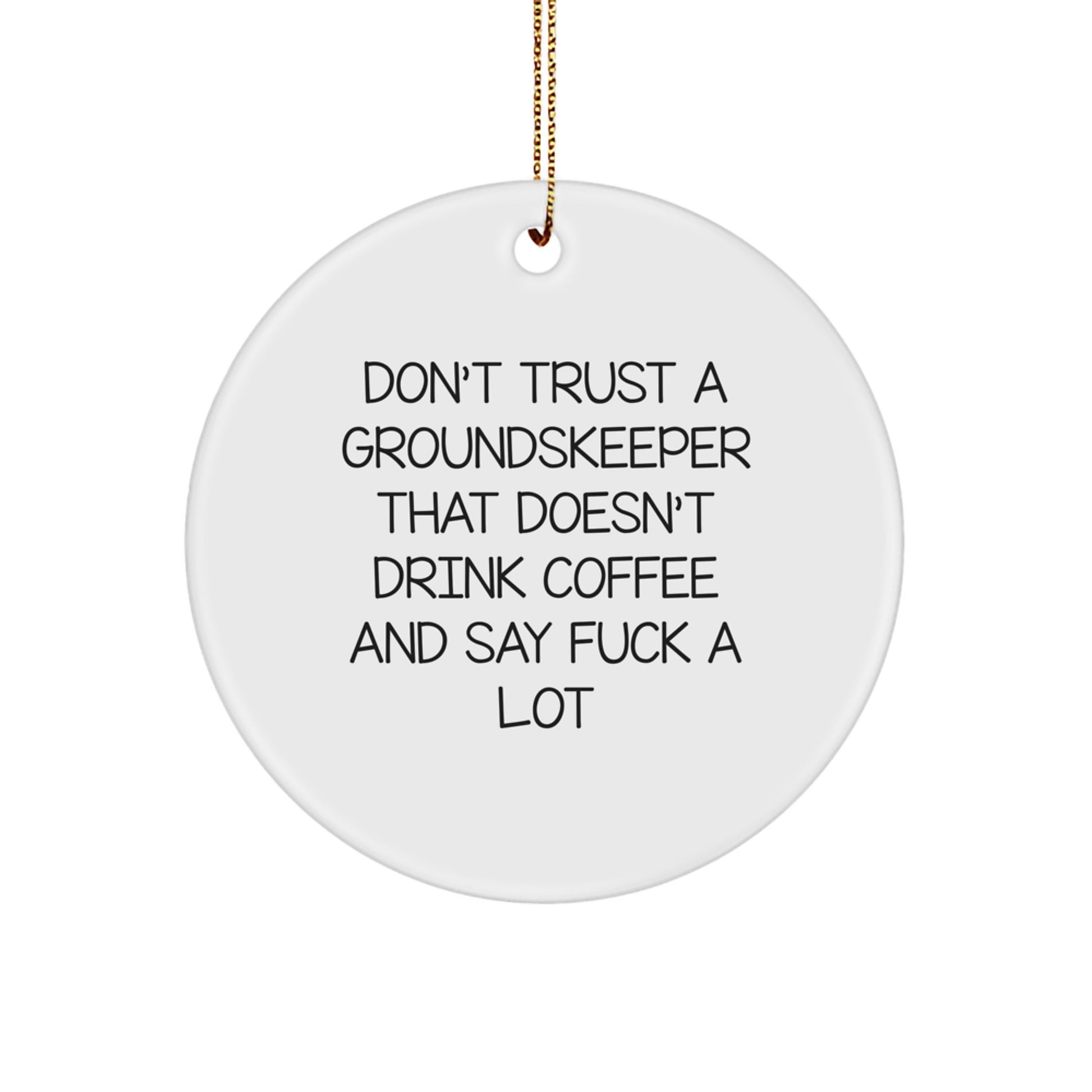 Funny groundskeeper Christmas Unique Gifts from Men to groundskeepers - Don't Trust a groundskeeper Quote Circle Ornament - Image 1