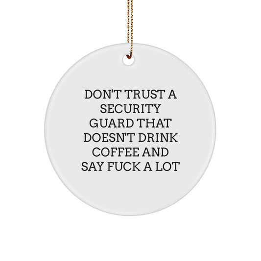 Security Guard Coffee Lover Christmas Ornament Keepsake for Him Gift Fun - Image 1