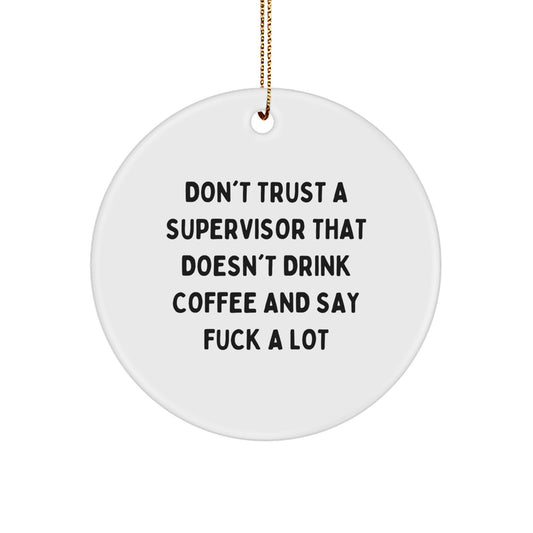 Supervisor Circle Ornament Christmas Gift for Coworkers Idea - Image 1