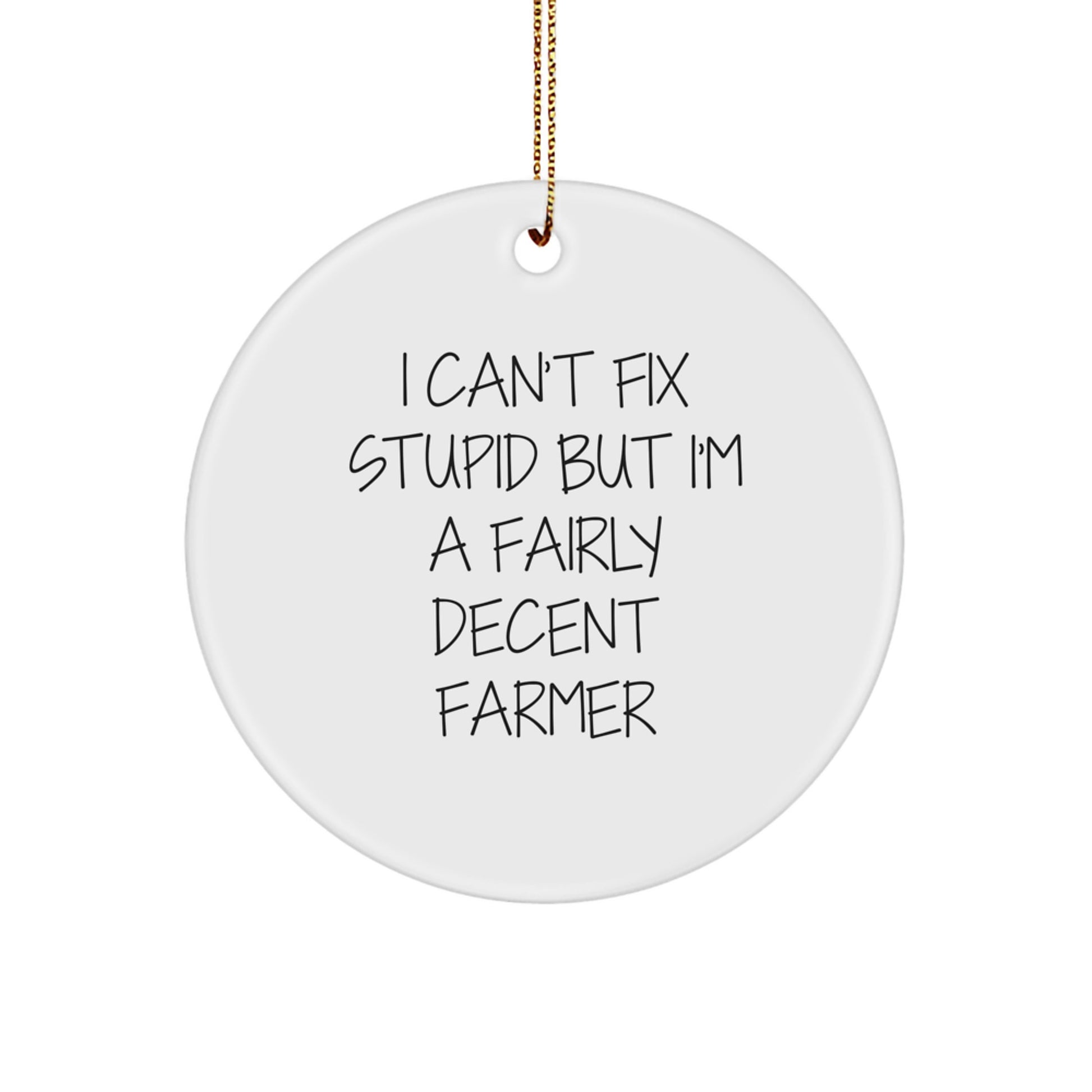 Funny Farmer Gifts from Men to Women for Christmas Circle Ornament - Image 1