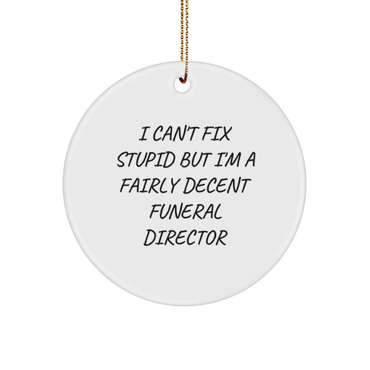 Funeral Director Circle Ornament for Him Keepsake Christmas Unique Gift - Image 1