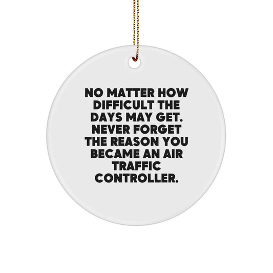 Funny Inspirational Air Traffic Controller Circle Ornament Gifts from Men to Friends for Christmas Unique Ornaments - Image 1