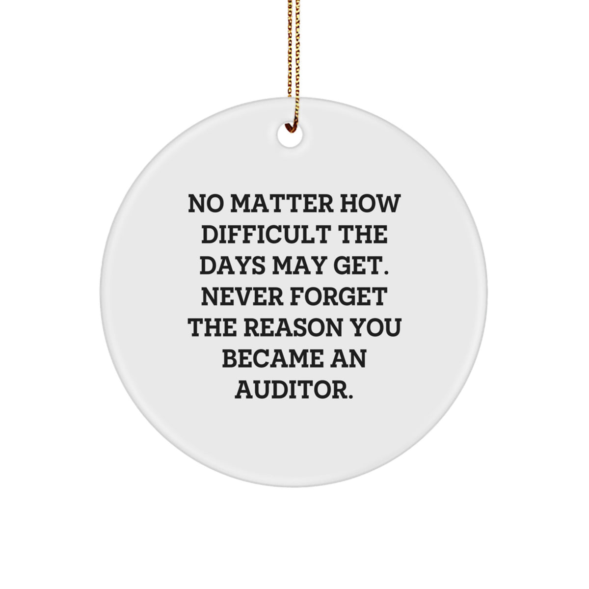 Auditor Christmas Circle Ornament Gifts from Friends for Inspirational Motivation Never Forget The Reason You Became An Auditor. - Image 1