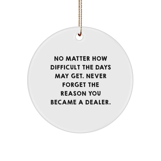 Christmas Unique Gift for Her Dealer Never Forget Circle Ornament Present - Image 1