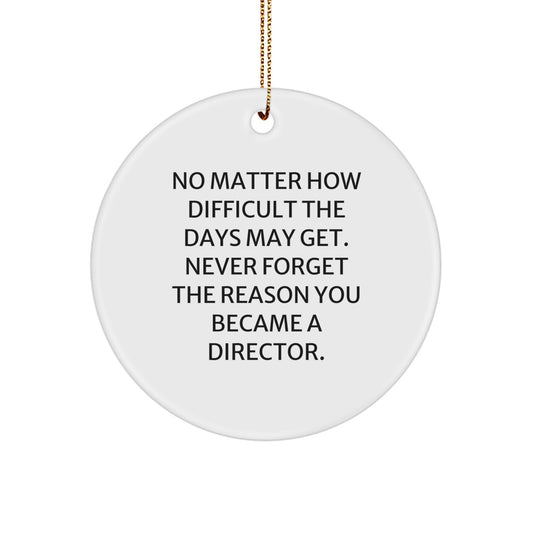 Director Inspirational Gifts from Friends for Men Women - Circle Ornament - Never Forget The Reason You Became A Director - Christmas Unique Gifts - Image 1