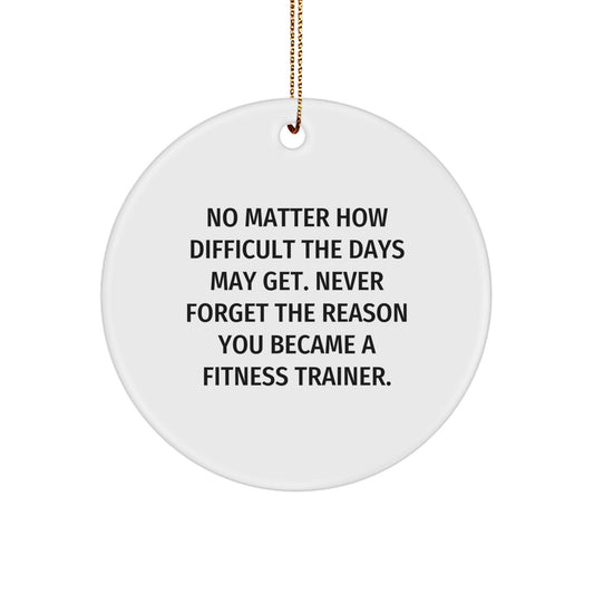 Funny Fitness Trainer Christmas Circle Ornament Gifts from Friends, Fitness Trainer Gifts for Men Women Friends Coworkers Family - Image 1