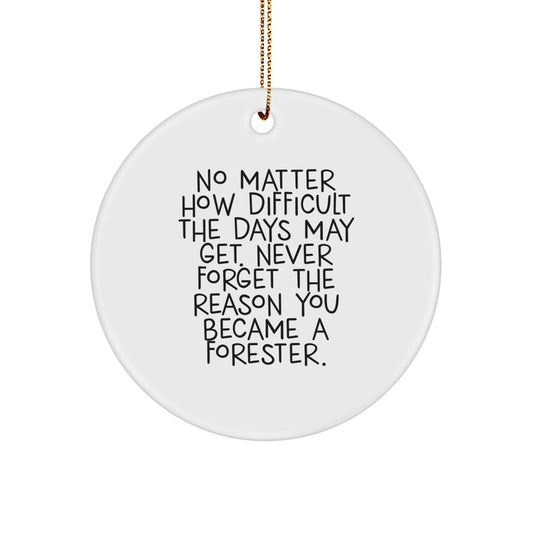 Inspirational Forester Circle Ornament Christmas Unique Gift for Friends - Image 1