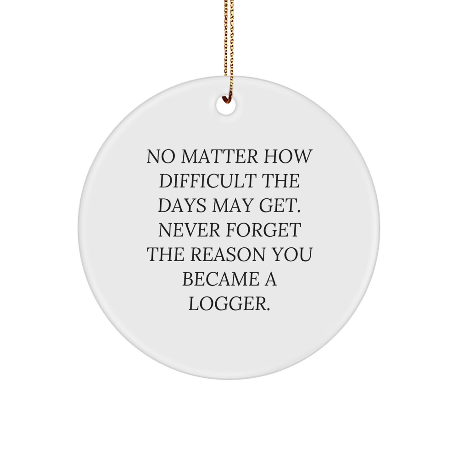 Funny Logger Christmas Circle Ornament Gifts from Men to Logger Friends - Never Forget the Reason - Image 1