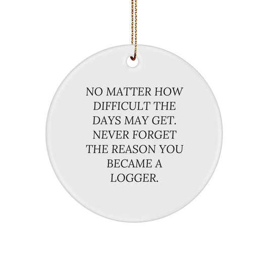 Funny Logger Christmas Circle Ornament Gifts from Men to Logger Friends - Never Forget the Reason - Image 1