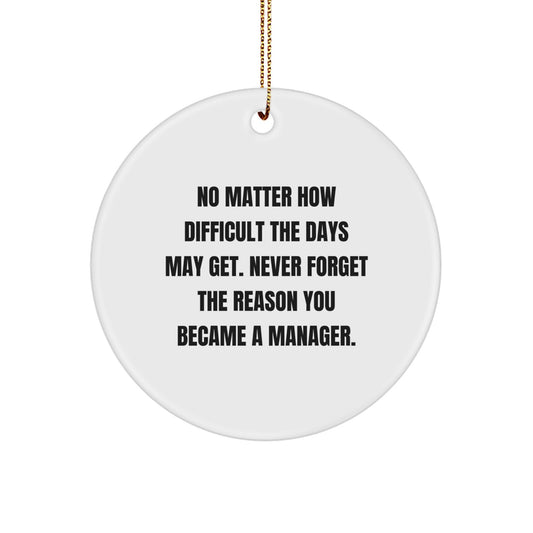 Inspirational Manager Gifts from Friends, Funny Circle Ornaments for Office Christmas Unique Gifts for Managers - Image 1