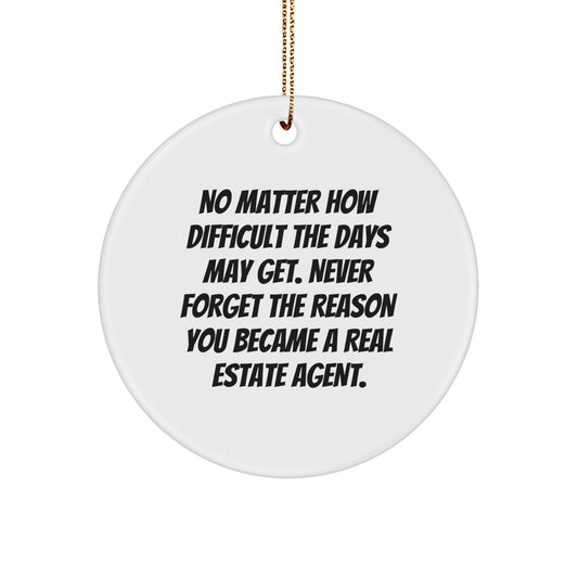 Funny Real Estate Agent Gifts for Men - Inspirational Christmas Unique Circle Ornament - Gifts from Family or Friends to Real Estate Agent - Image 1