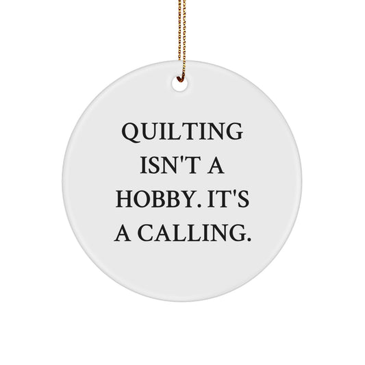 For Him Quilting Keepsake Calling White Christmas Ornament Gift - Image 1
