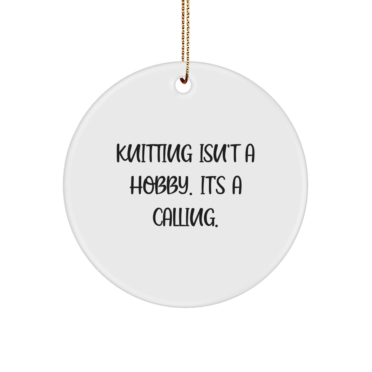 Knitting Keepsake Christmas Ornament for Him Gift Calling White - Image 1