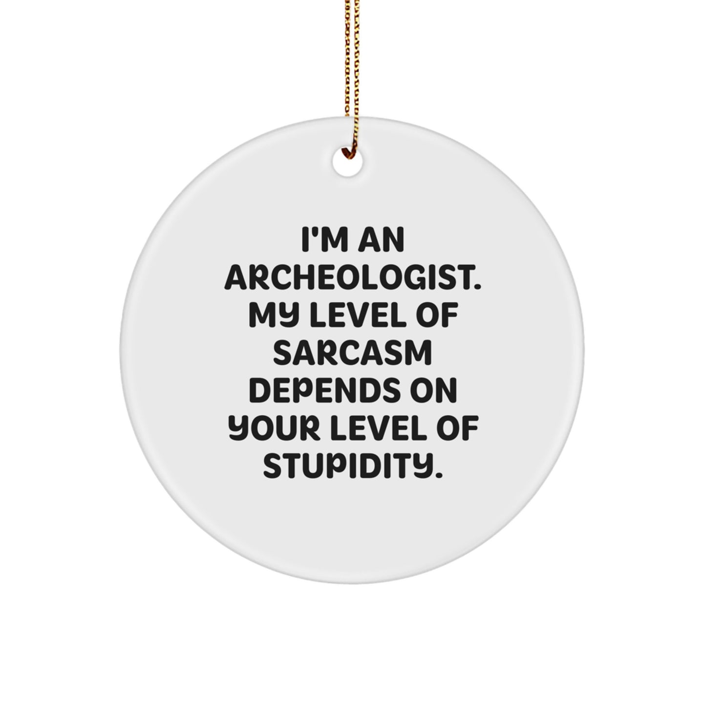 Funny Archeologist Gifts for Friends, Archeology Circle Ornament with Sarcasm Quote, Christmas Unique Presents - Image 1