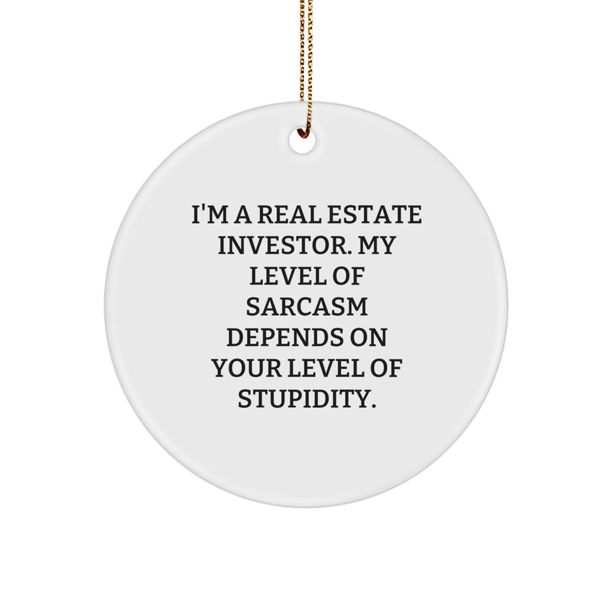 White Christmas Ornament Idea for Coworkers Real Estate Investor Gift - Image 1