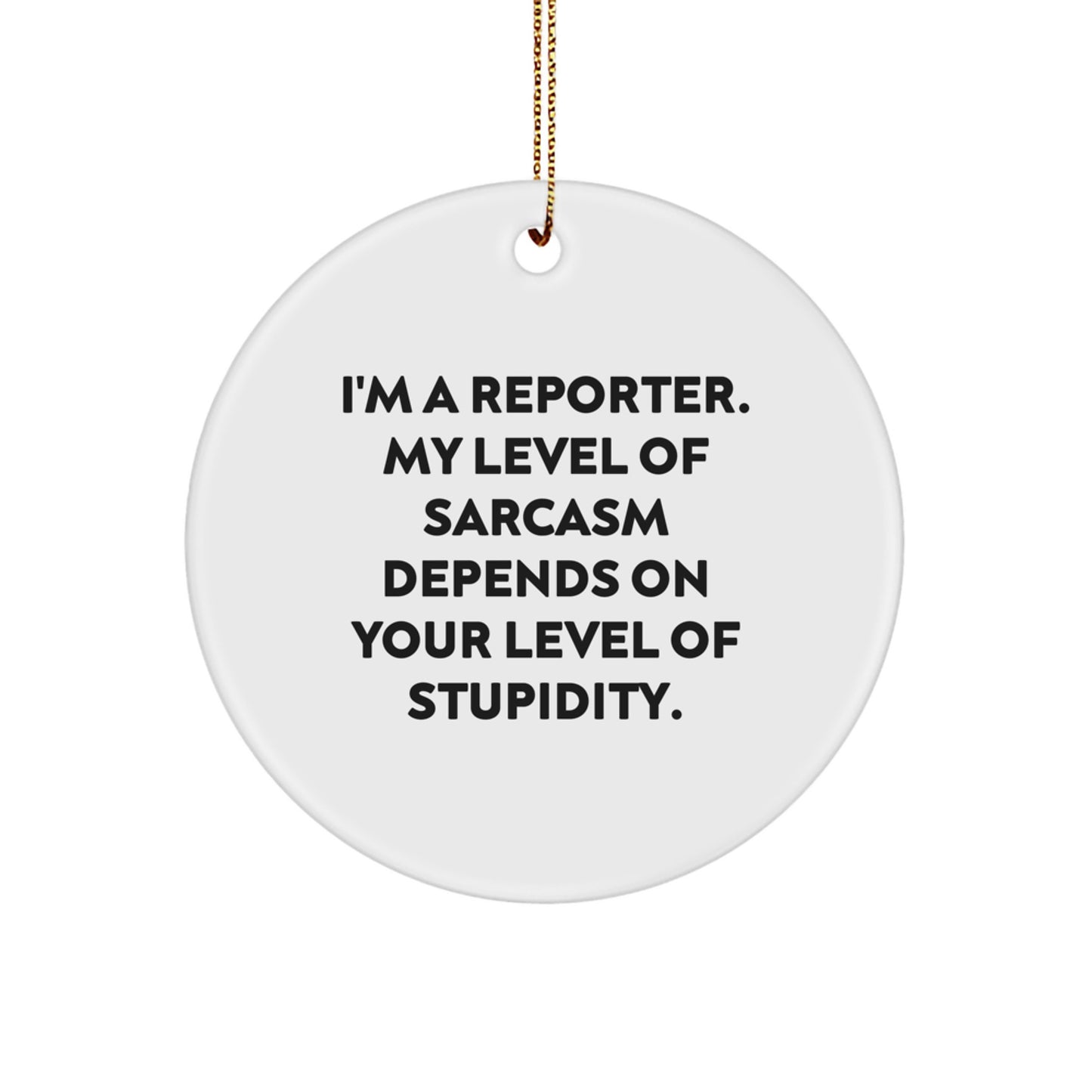 Funny Reporter Gifts from Friends, Unique Christmas Ornaments for Reporter, Circle Shaped Decor - Image 1