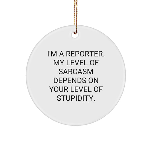 Christmas Unique Gift Reporter Ornament for Her – Sarcastic Present - Image 1